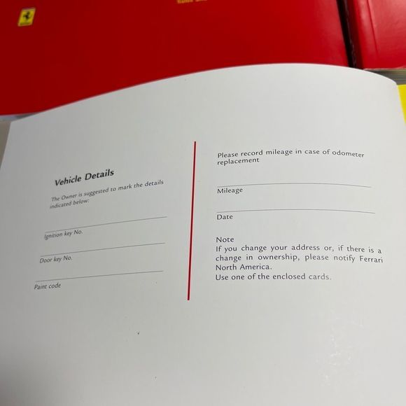 FERRARI 612 SCAGLIETTI SCHEDONI LEATHER POUCH | OWNERS MANUAL |  MODEL year 2017 - Picture 6 of 13